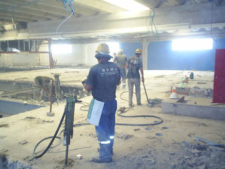 Demolição de laje em concreto armado
